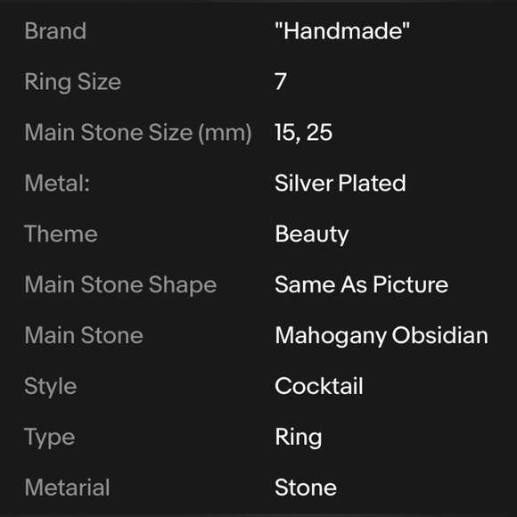 MAHOGANY OBSIDIAN RING - Picture 7 of 8